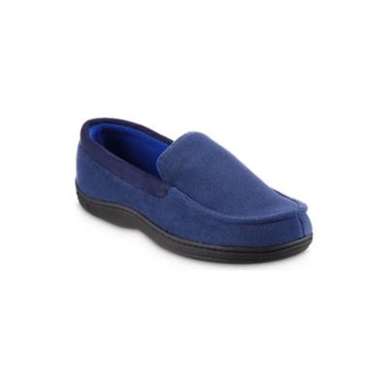 Isotoner Men's Memory Foam Moccasin Slippers Navy Blue XL 11 - 12