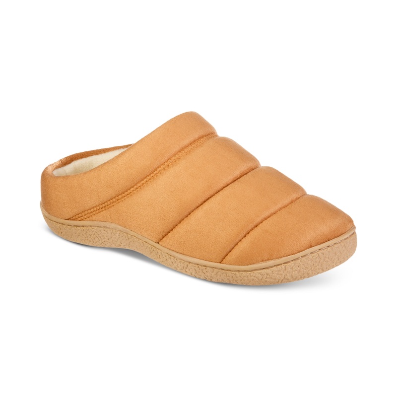 Isotoner Men's Rory Hoodback Puffer Slide Slipper Tan XXL 13 - 14