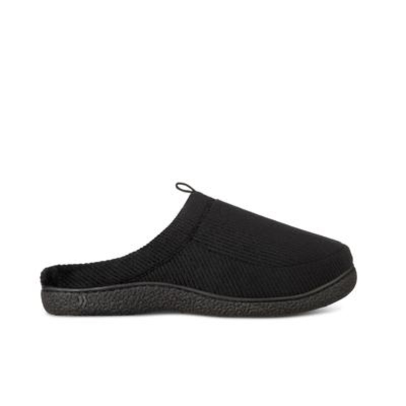 Isotoner Mens Corduroy Hoodback Slippers Black XXL 13 - 14