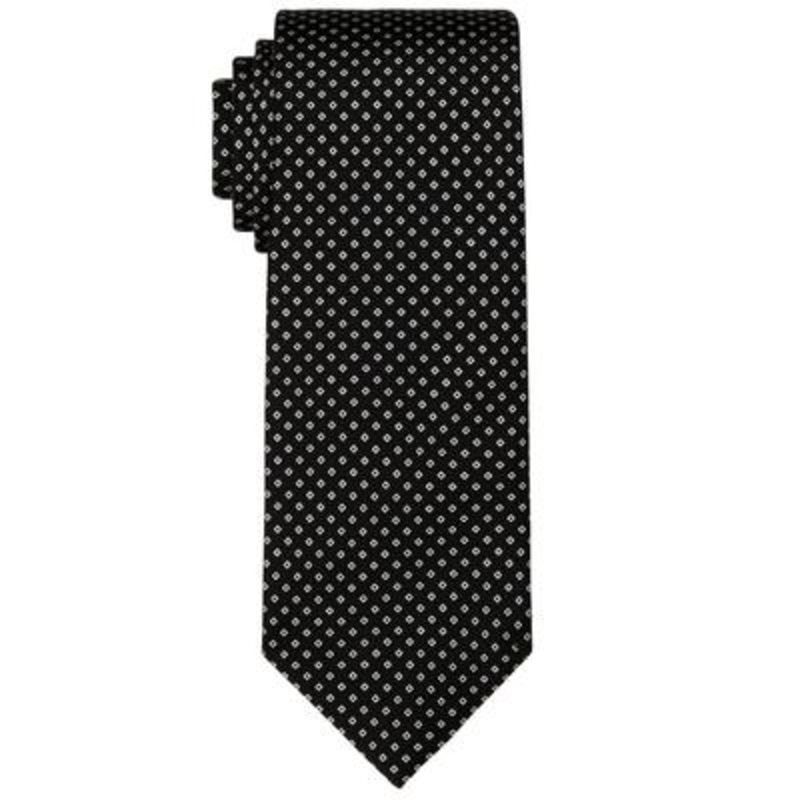 Lauren Ralph Lauren Mens Micro Diamond Print Slim Tie Black