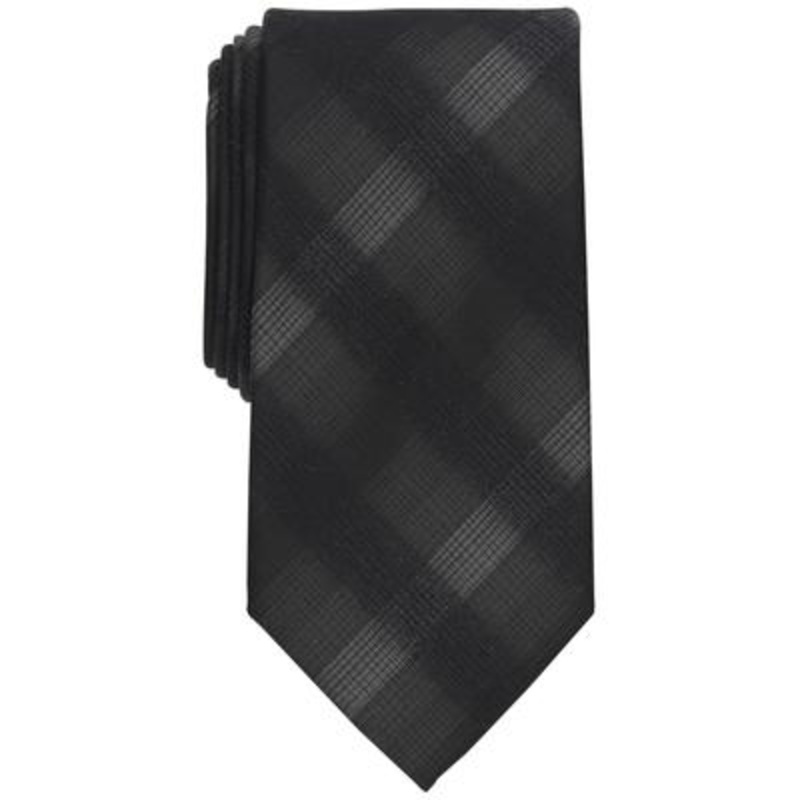 Perry Ellis Mens Classic Design Broer Plaid Black Tie ONE SIZE Necktie