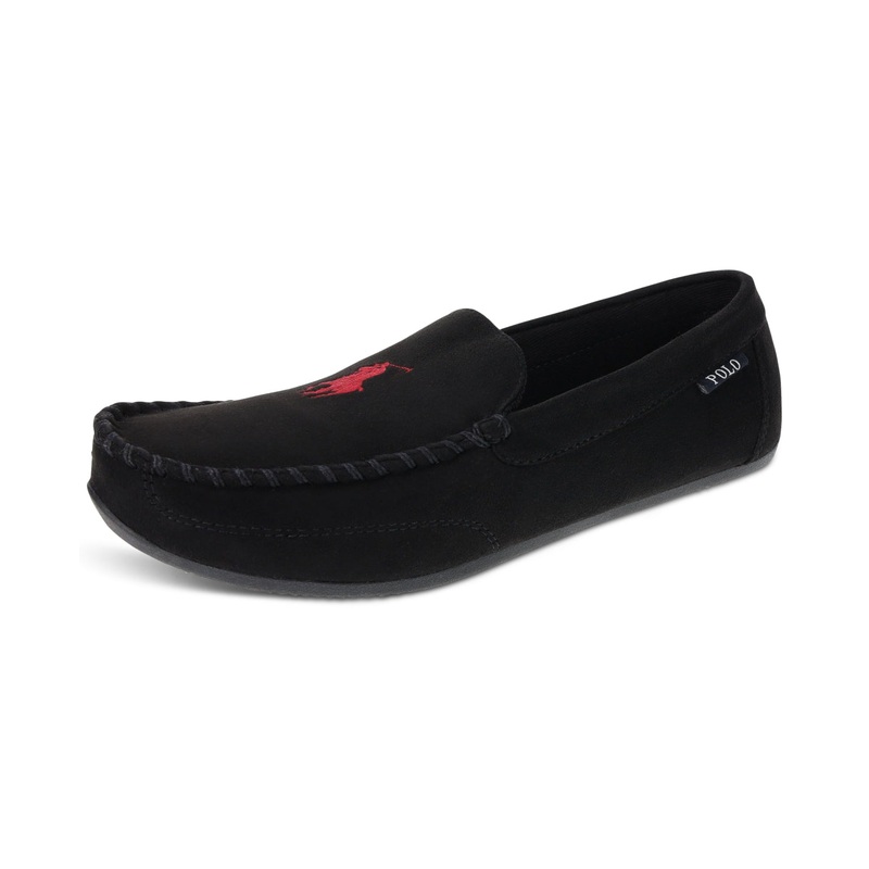 Polo Ralph Lauren Declan Plaid Moccasin Slippers Black Size 10