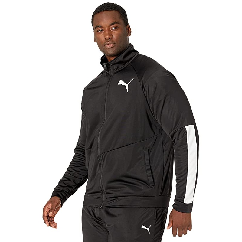 Puma Mens Contrast Full Zip-Front Track Jacket XXL Black White