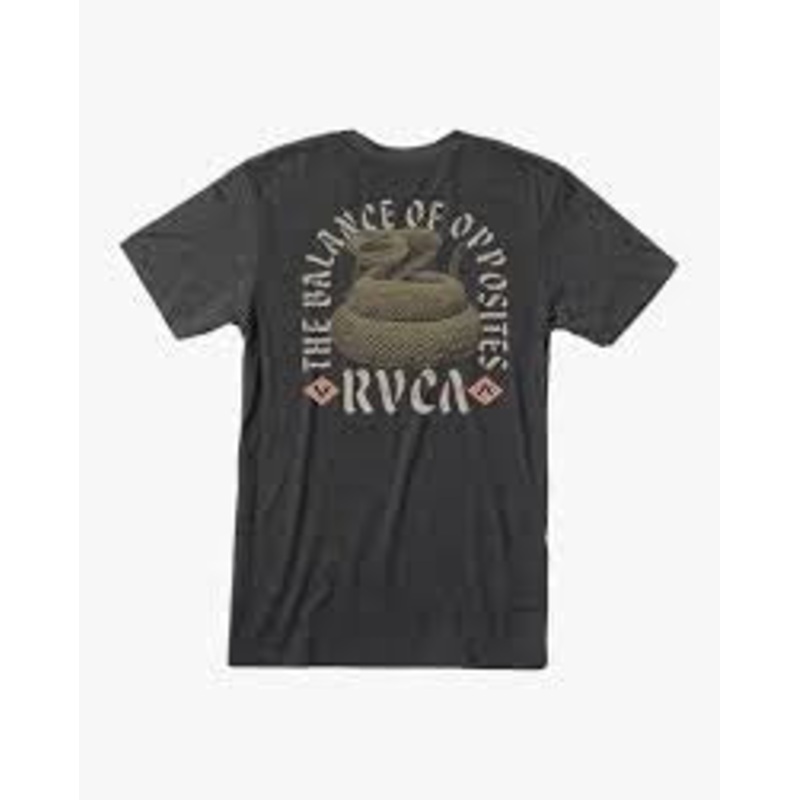 RVCA Mens Coil T Shirt XXl 2XL Snake Print Charcoal Grey