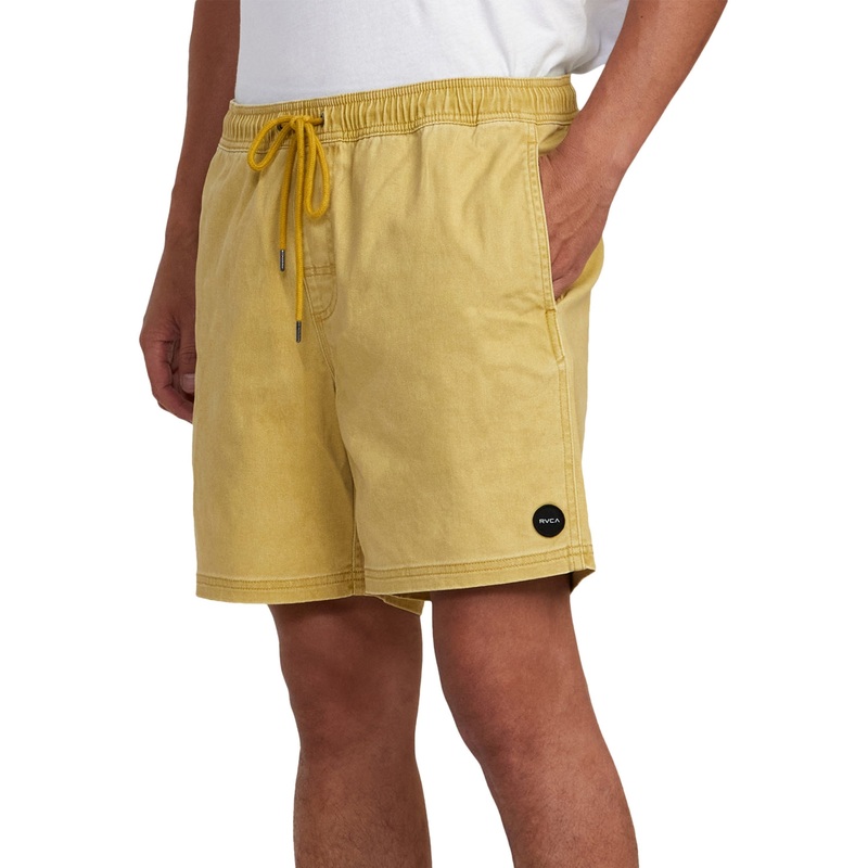RVCA Mens Escape Elastic Regular Fit Shorts Southern Moss Tan Large Khaki