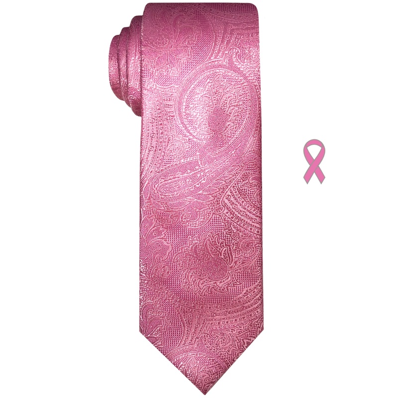 Susan G Komen Men's Classic Paisley Tie Pink