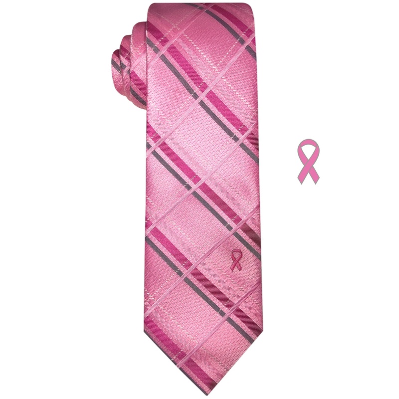 Susan G Komen Men's Pink Plaid Tie