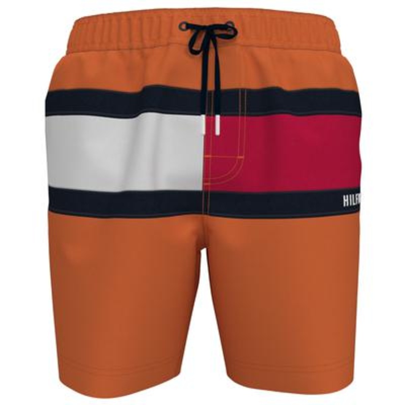 Tommy Hilfiger Mens Flag Swim Trunks New Orange 2XL