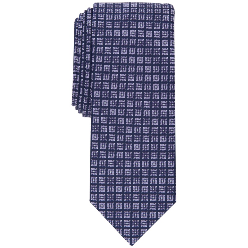 Bar III Mens Markey Medallion Tie Purple