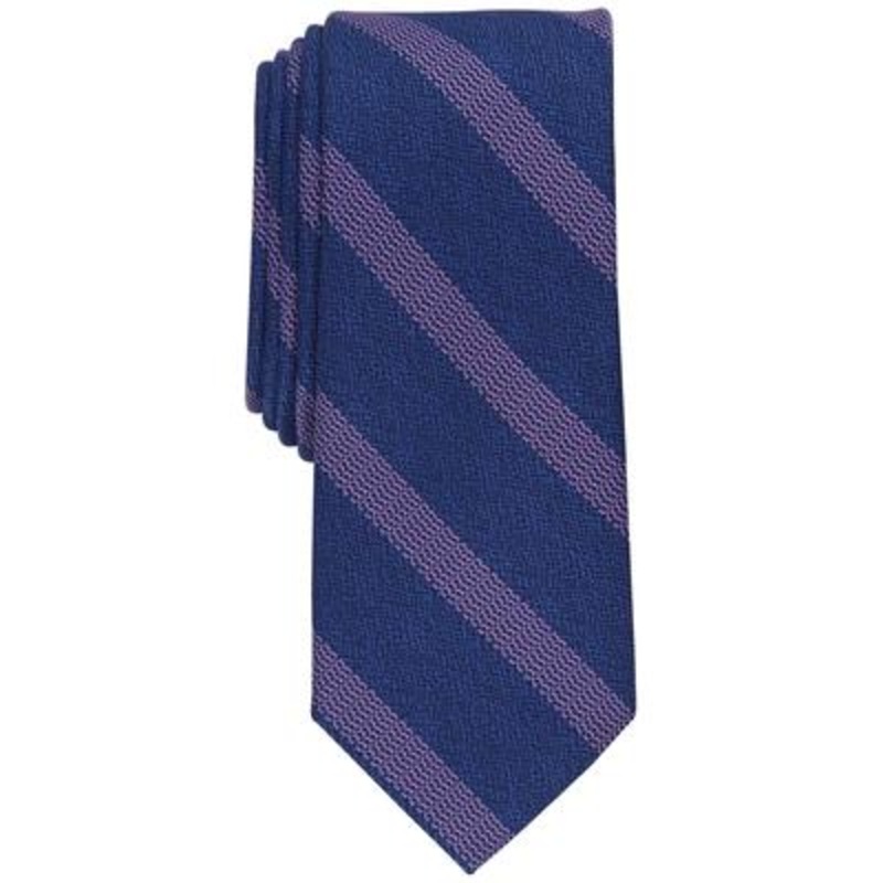 Bar III Mens Mellini Skinny Tie Textured Purple One Size Necktie