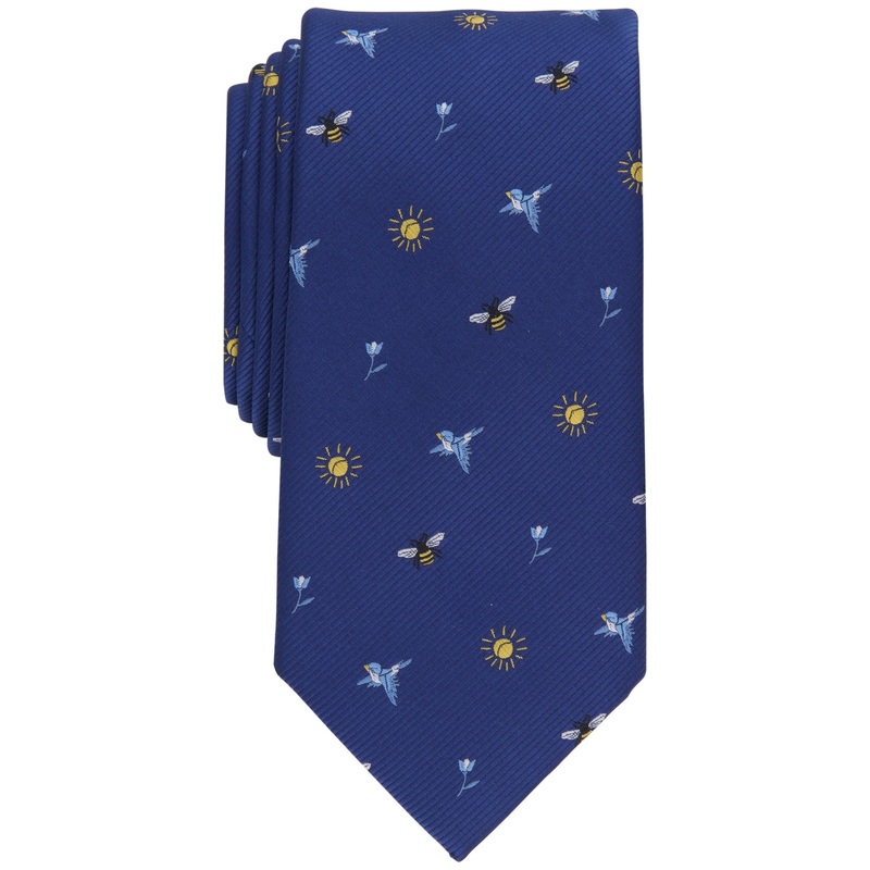 Club Room Men's Classic Birds Bees Navy Tie One Size Necktie