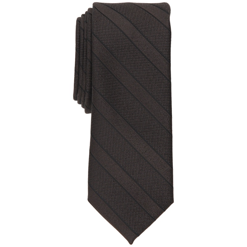 INC International Concepts Mens Skinny Tie Tonal Metallic Charcoal