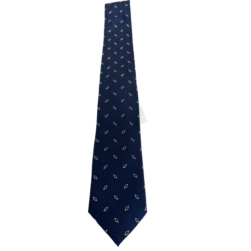 Lauren Ralph Lauren Men's Diamond-Print Navy Blue Tie Necktie Tie