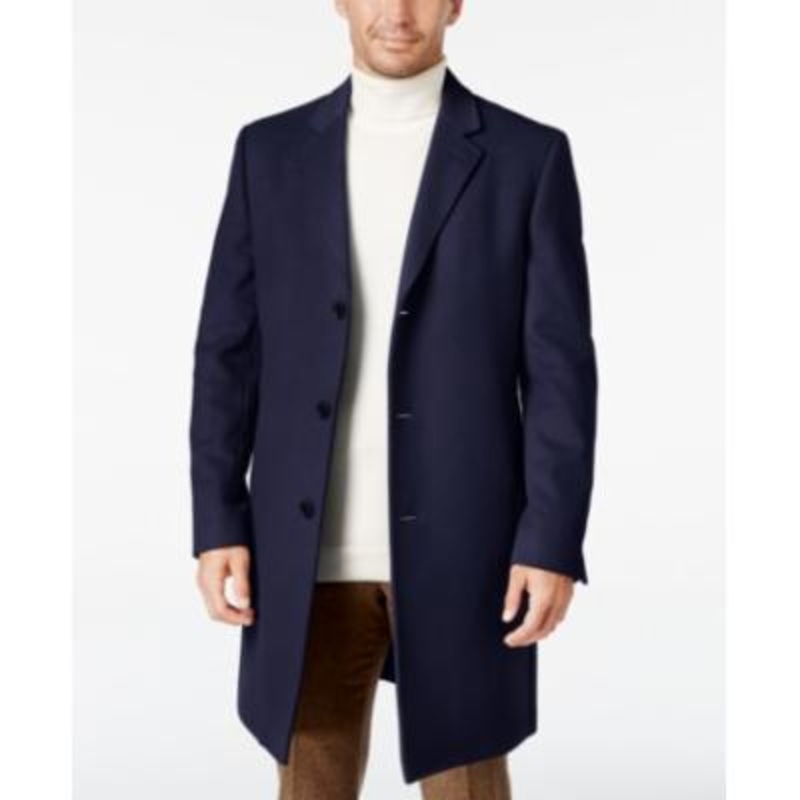 Lauren Ralph Lauren Mens Classic fit Overcoat Coat 38 R Blue Solid