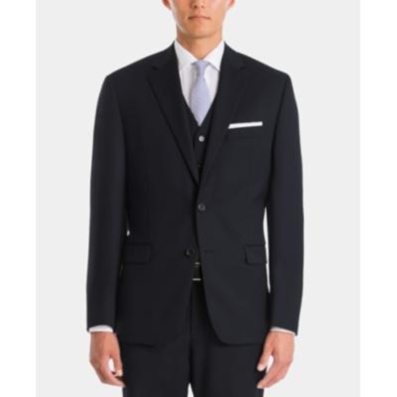 Lauren Ralph Lauren Mens Classic fit Suit Jacket Blazer 58 L Blue Solid Stretch