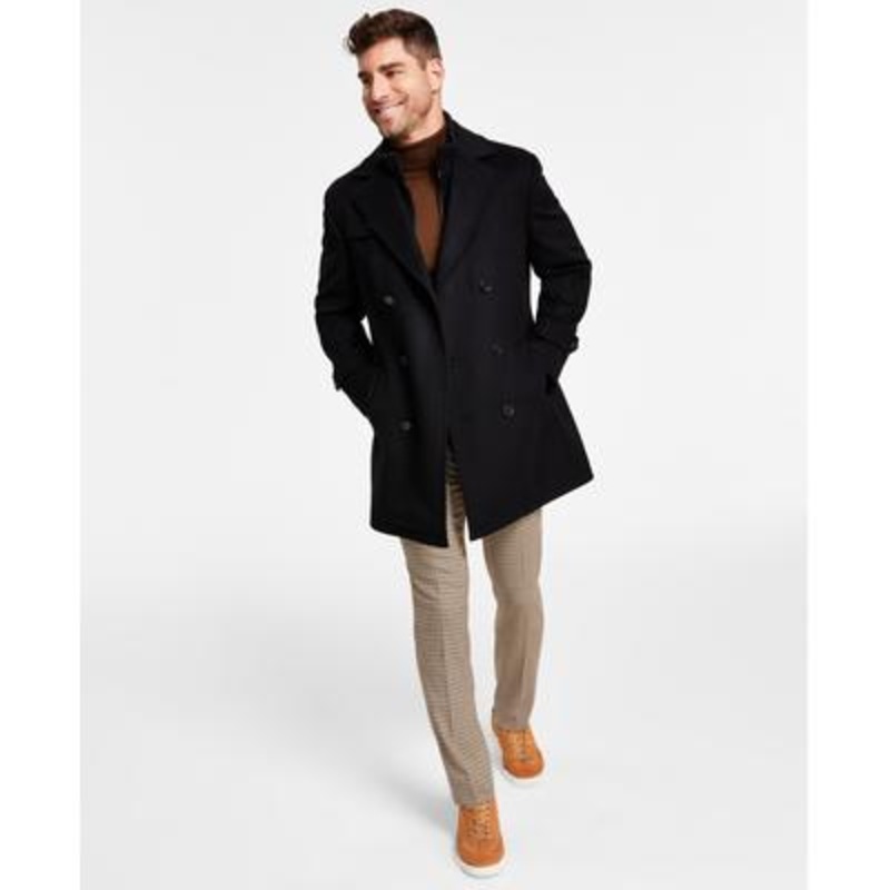 Lauren Ralph Lauren Mens Regular fit Double Breasted Overcoat Coat 40 L Black