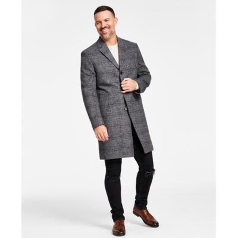 Lauren Ralph Lauren Mens Regular fit Overcoat Coat 36 R Black Plaid
