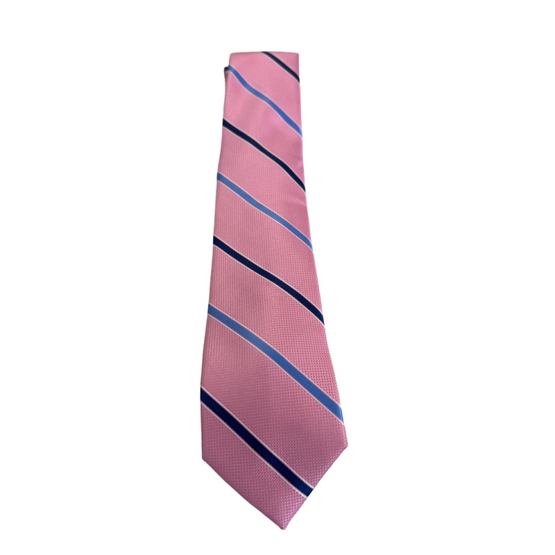 Nautica Mens Pink Blue Striped Necktie Tie