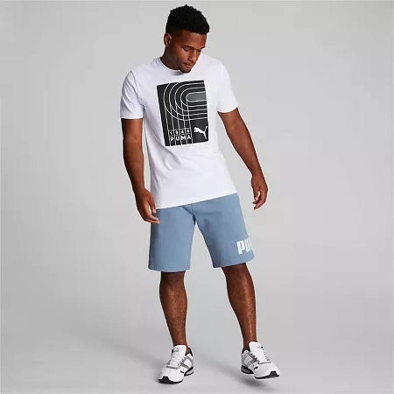 Puma Men Regular fit Sweat Shorts Fleece Shorts Small / 10 Blue Solid