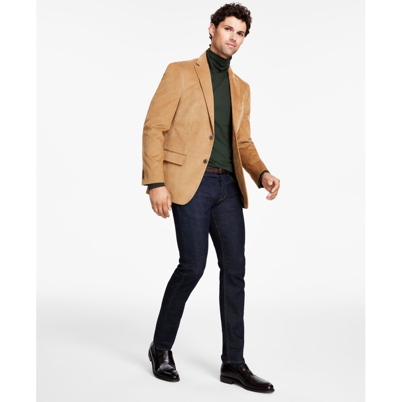 Tommy Hilfiger Mens Modern fit Sport Coat Blazer 38 R Light Brown Solid