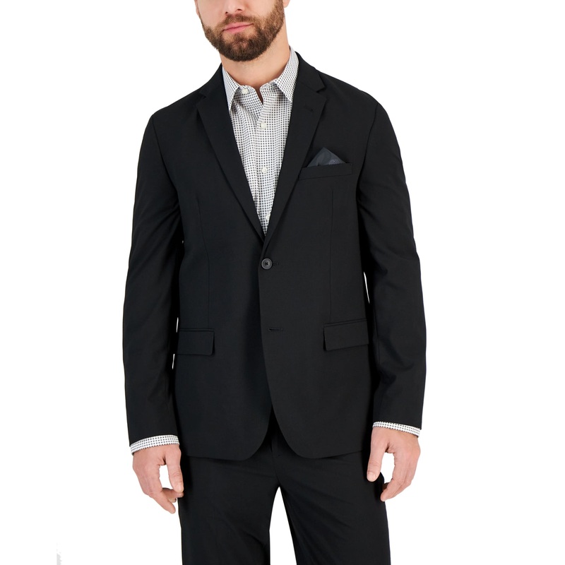 Vince Camuto Mens  fit Suit Jacket Blazer 44 R Black Solid
