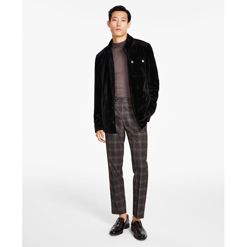 Tallia Mens Slim fit Sport Coat Blazer 42 L Black Solid